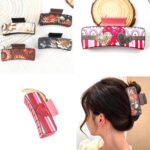 PU printed various pattern shark clip large hairclip