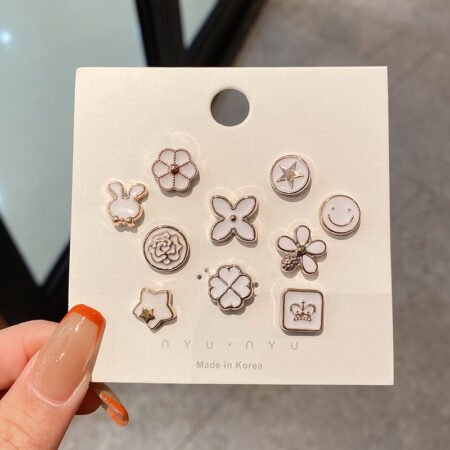 Random pattern small hijab pin 10 pcs set