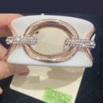 Viennois ivory wide bracelet with rhinestone
