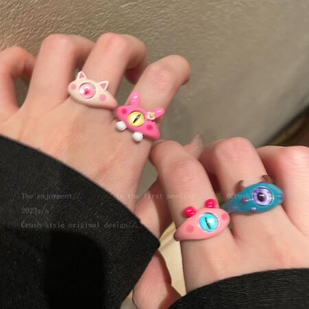 Personality hip hop resizable abs ring 3 Pcs set