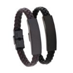 Braided Leather bracelet with buckle