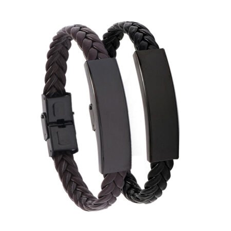 Braided Leather bracelet with buckle