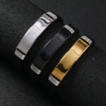 Men Silicon personality bracelet with metal plate