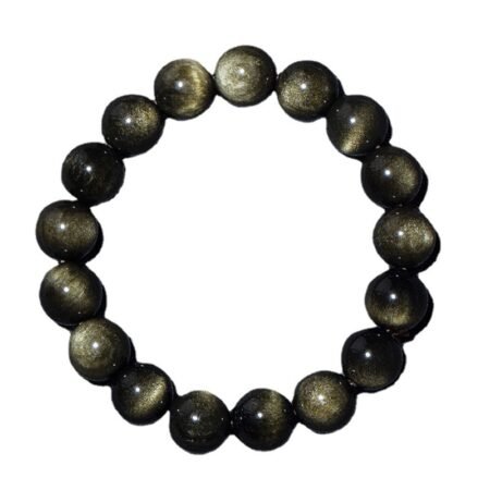 Natural gold eye obsidian single line bracelet