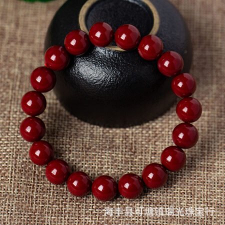 Natural Cinnabar Bead Bracelet.