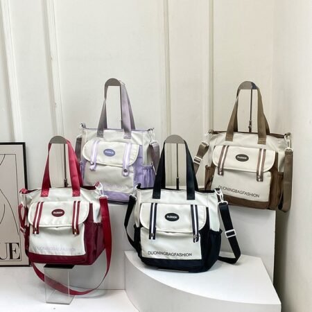 Nylon bag with 2 front and 1  back with 2 side pocket