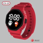 LED digital watch with big letter and cartoon