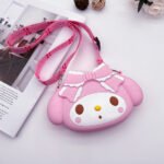 Cute cartoon silicon bag with zipper and belt