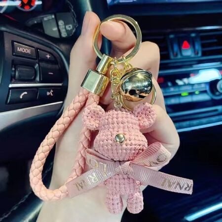 Bear cartoon with bow keychain for bags