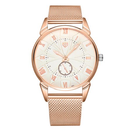 Yazole 451 steel mesh belt quartz watch with seconds dial