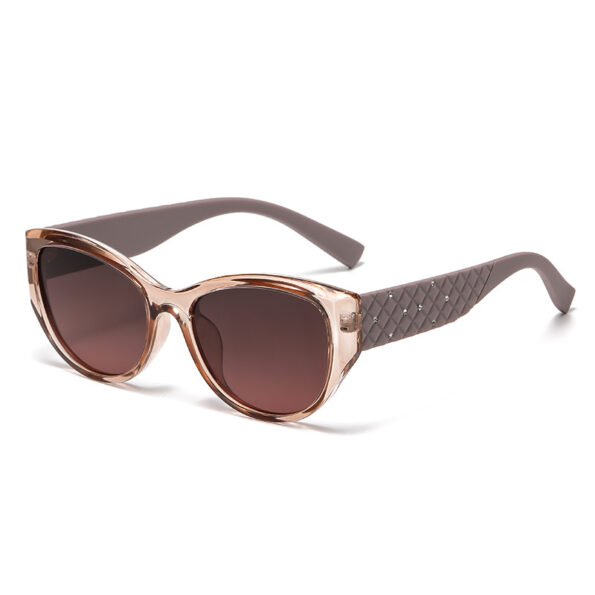 Rhinestone leg transparent frame sunglasses for women