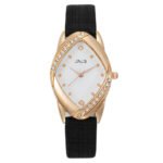 Pu belt stone rhombus dial watch