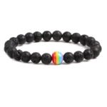Volcanic bead rainbow stone bracelet