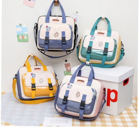 Multipostion waterproof nylon bag with buckle front pocket