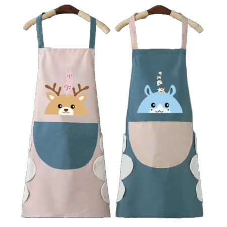 Deer Printed kitchen apron with hand wiper and pocket