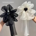 Ribbon bow elegant long tail hairclip buckle clip