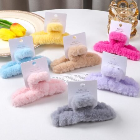 Plush strong back clip hair clip