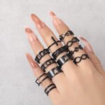 Black beauty 10 pcs ring set