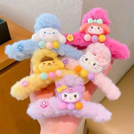 Cute cartoon plush back hairclip for childrens