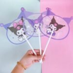 Sanrio funny shaped plastic transparent hand fan for childrens