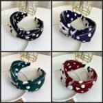 Polka dot knoted silky headband