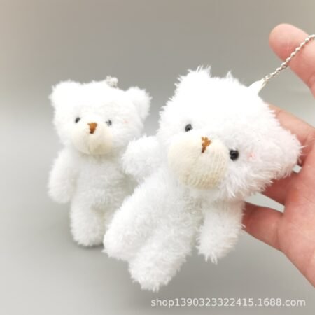 Cute teddy bear plush key ring doll