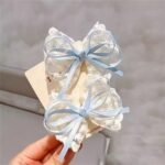Lace bow children's hearclip 2 pcs set