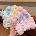 Floral mesh 8 pcs hairclip set card