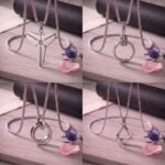 Stainless steel korean style necklace with pendant and permanent color sweat proof water proof